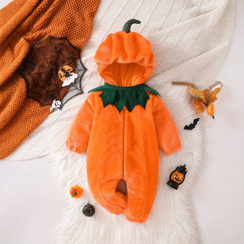 Newborn Baby Pumpkin Romper Ho - Cotton Baby Onesies Zipper ulasan dan harga