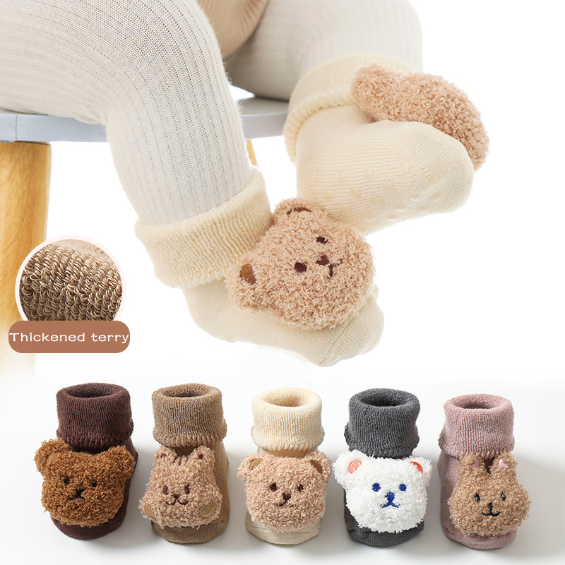 Thick Coral Fleece Baby Socks  - Unisex Baby Socks Non Slip ulasan dan harga