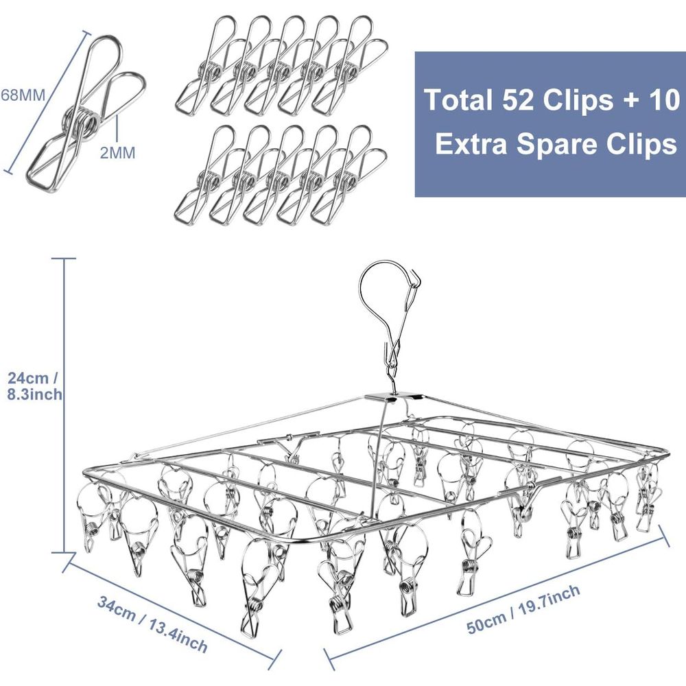 Stainless Steel 52-Clip Laundr - Baby Clothes ulasan dan harga